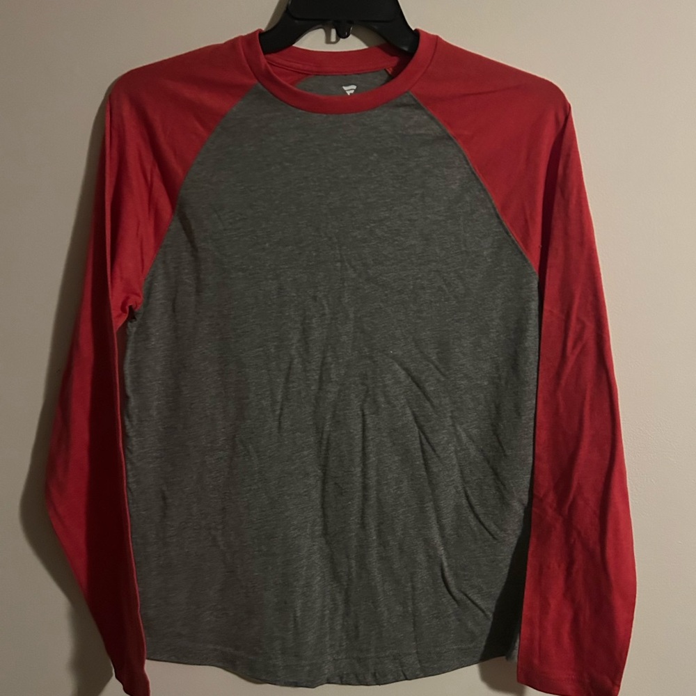 Fanatics Red and Gray Long Sleeve Raglan Tee